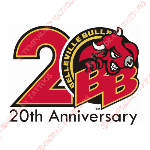 Belleville Bulls Customize Temporary Tattoos Stickers NO.7316